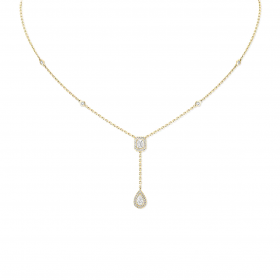 MESSIKA MY TWIN TIE NECKLACE 2X 0.10CT YELLOW GOLD DIAMOND NECKLACE 06693-YG